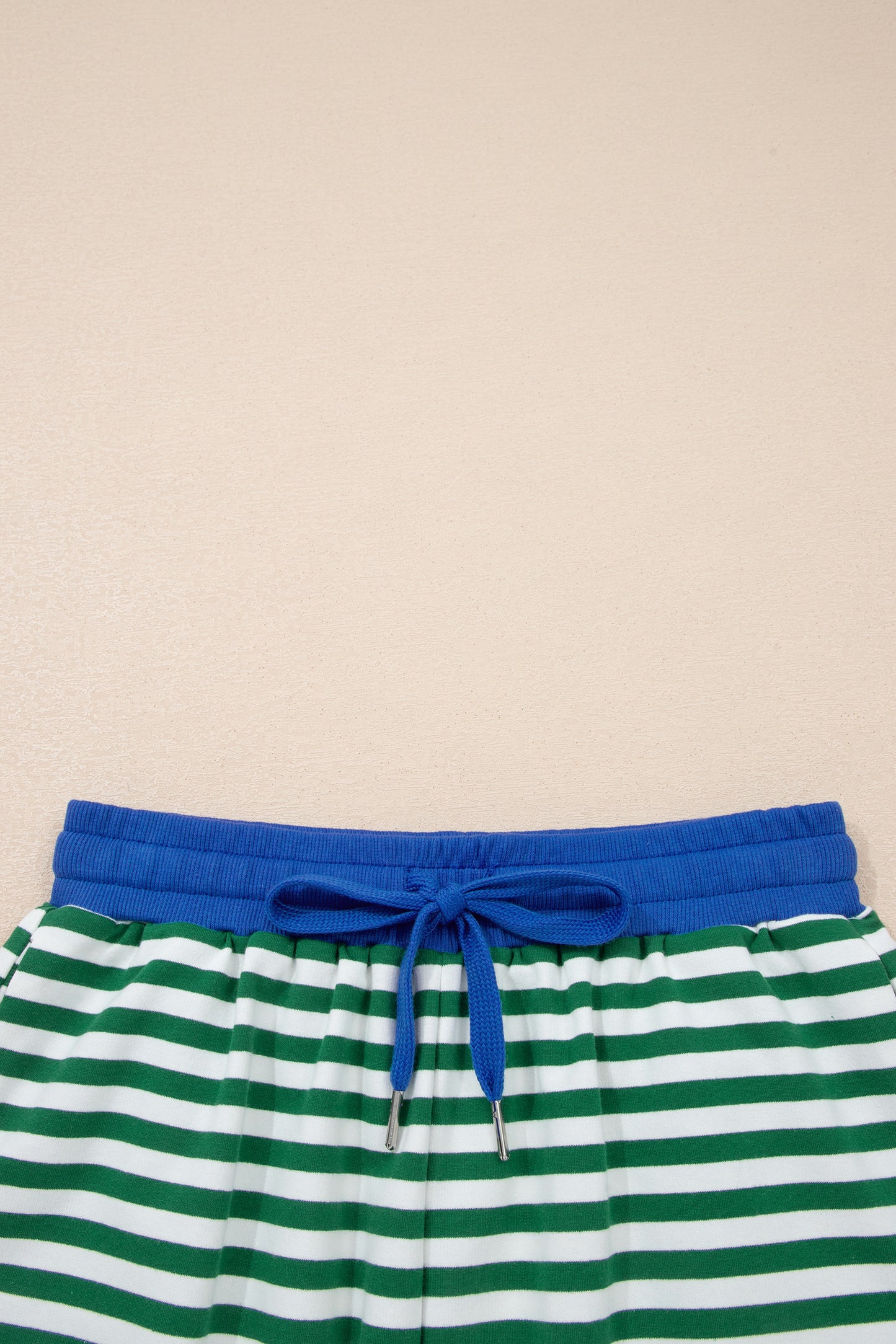 Stripe Terry Two Piece Short Set – Drop Shoulder Lounge Set