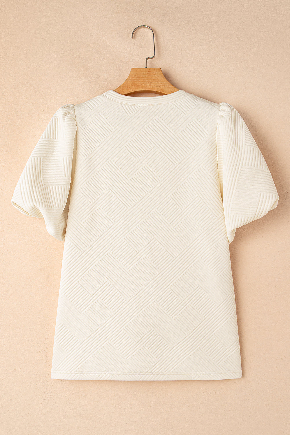 Oatmeal Textured Puff Sleeve Tee
