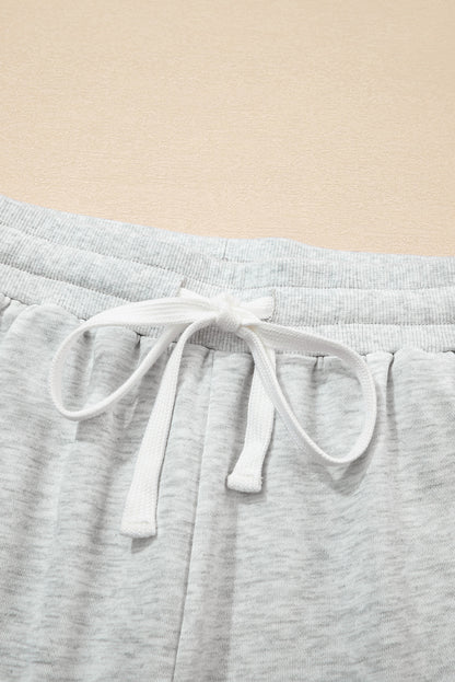 Grey & Pink Colorblock Pullover + Shorts Set – Sporty Coastal Style