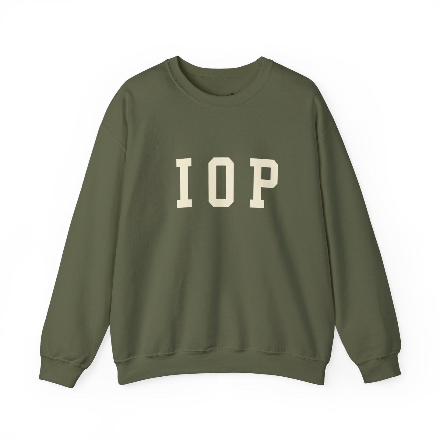 Coastal Collegiate Comfort: The Softstyle IOP Crewneck