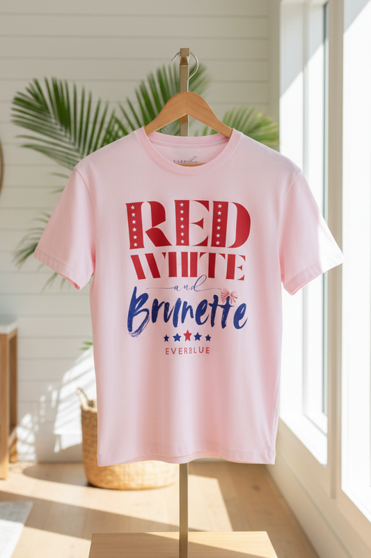 Red White and Brunette - 4th of July Oversized T-Shirt