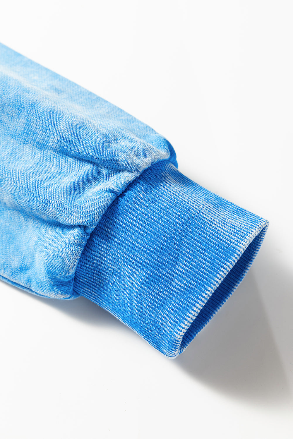 Blue Mineral Wash Sweatshirt – Drop Shoulder Raw Seam Pullover