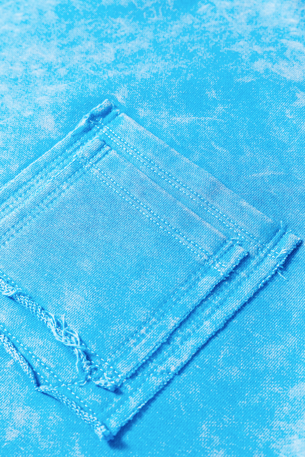 Blue Mineral Wash Sweatshirt – Drop Shoulder Raw Seam Pullover