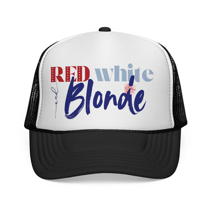 Red, White, and Blonde Foam 4th of July Trucker Hat