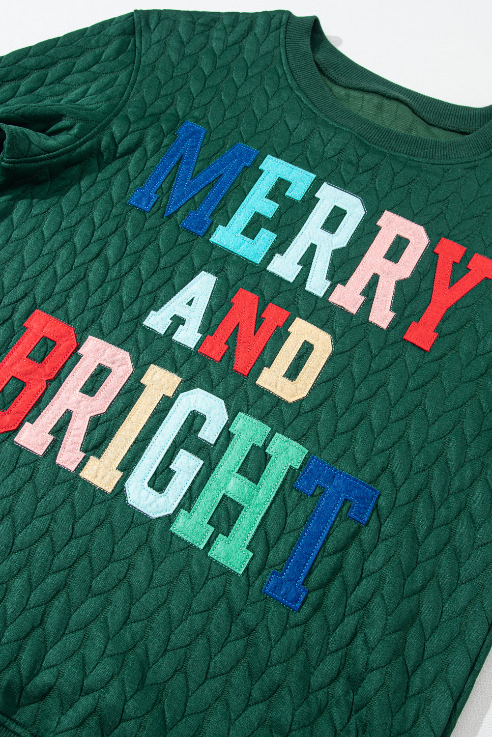 Merry & Bright Cable Knit Sweatshirt