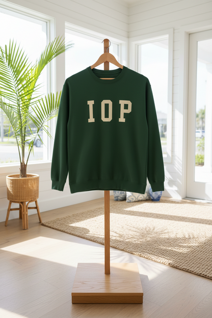 Coastal Collegiate Comfort: The Softstyle IOP Crewneck