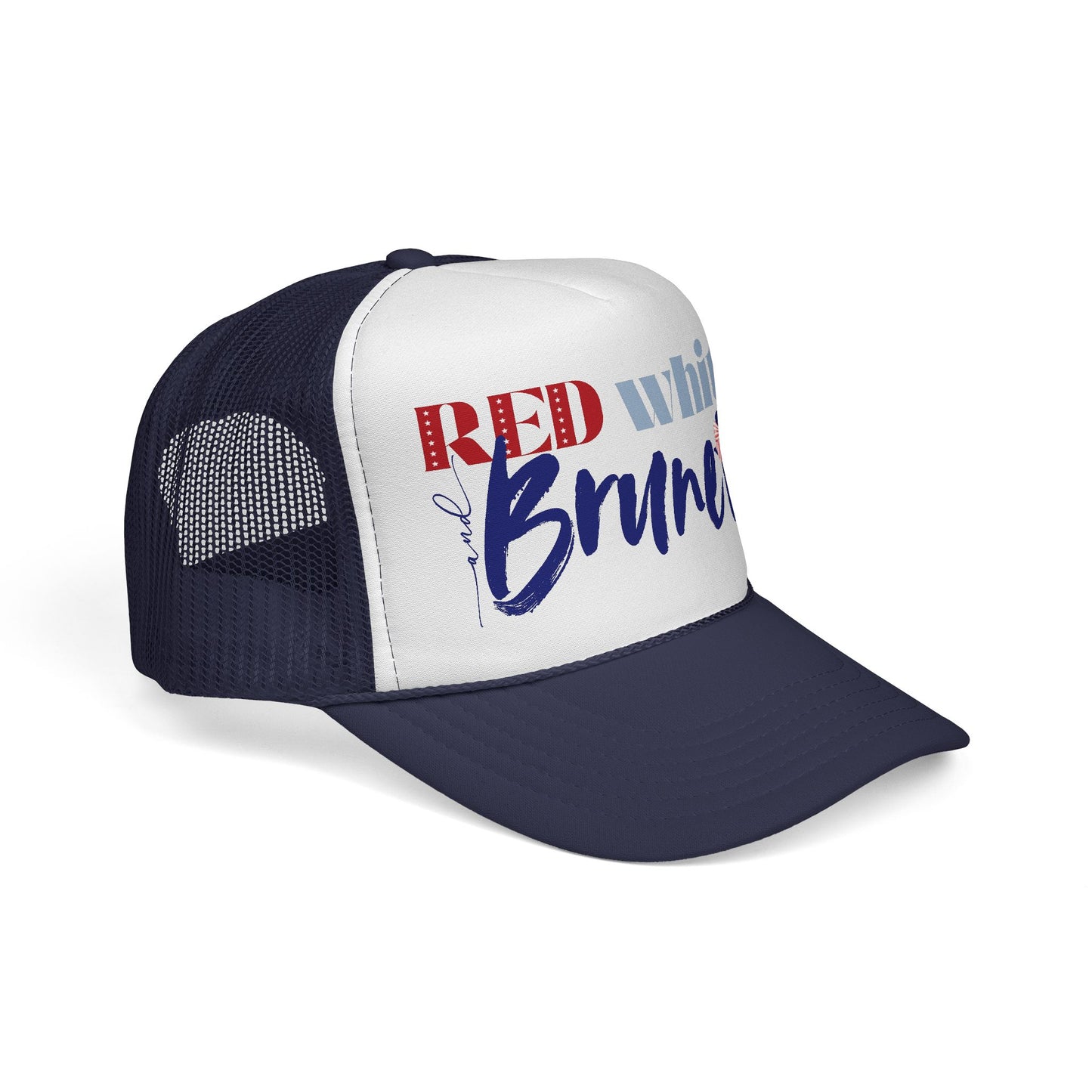 Red, White, and Brunette Foam 4th of July Trucker Hat