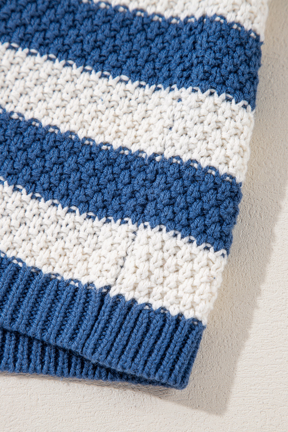 Blue Stripe Hooded Sweater