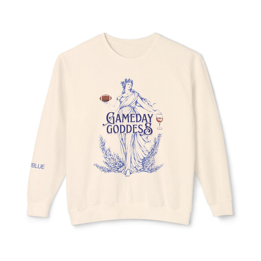 Gameday Goddess Crewneck – Greek Goddess Football Sweatshirt – Wine & Football Apparel for Women