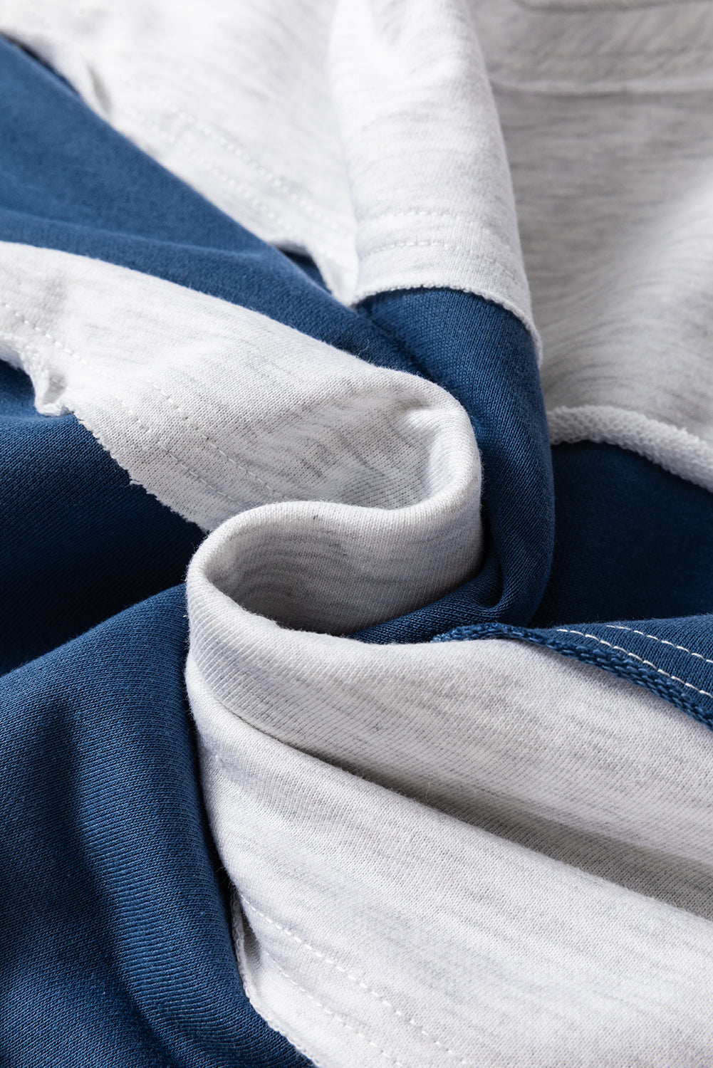 Sail Blue Raw Hem Colorblock Sweatshirt
