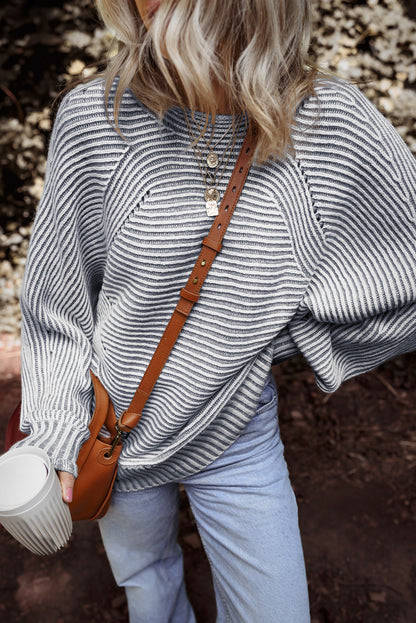 Ashleigh Blue Striped Ribbed Sweater
