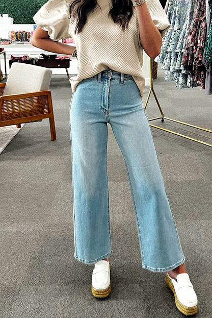 Oatmeal Textured Puff Sleeve Tee