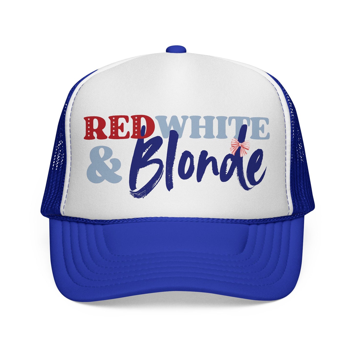 Red, White, and Blonde Foam 4th of July Trucker Hat