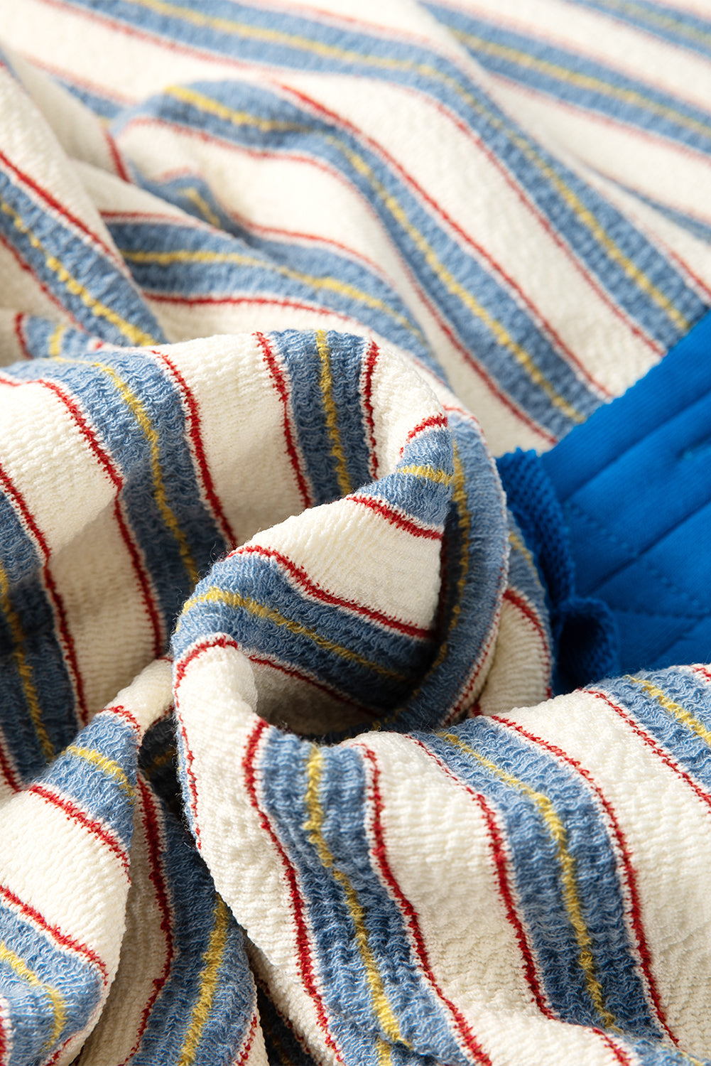 Striped Collared V-Neck Button Top