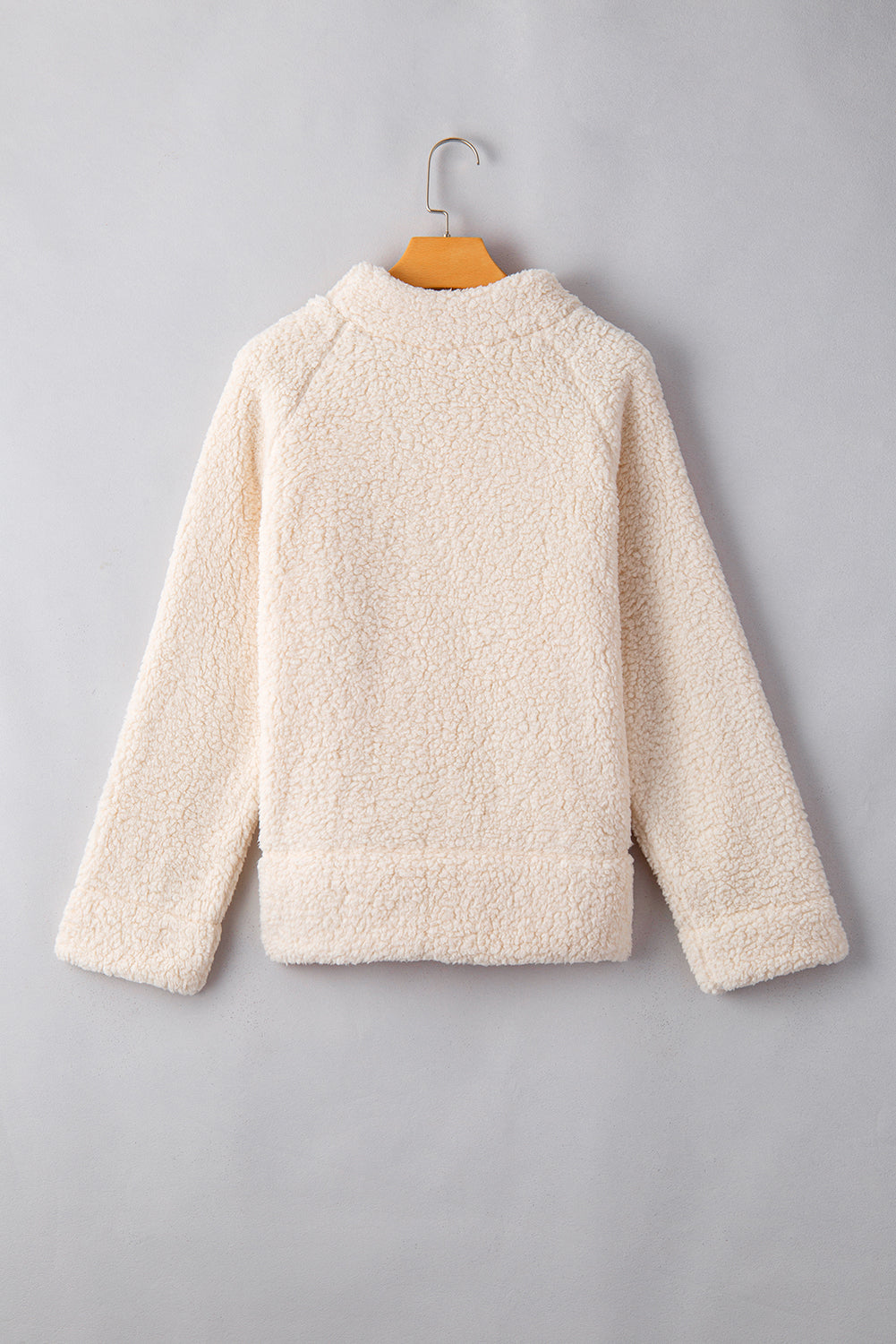 White Mock Neck Fleece Pullover