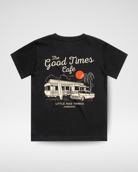 THE GOOD TIMES CAFE TEE - BLACK