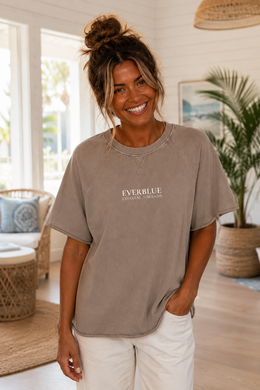 Vintage Washed T-Shirt – Heavyweight Raw Hem Cotton Tee