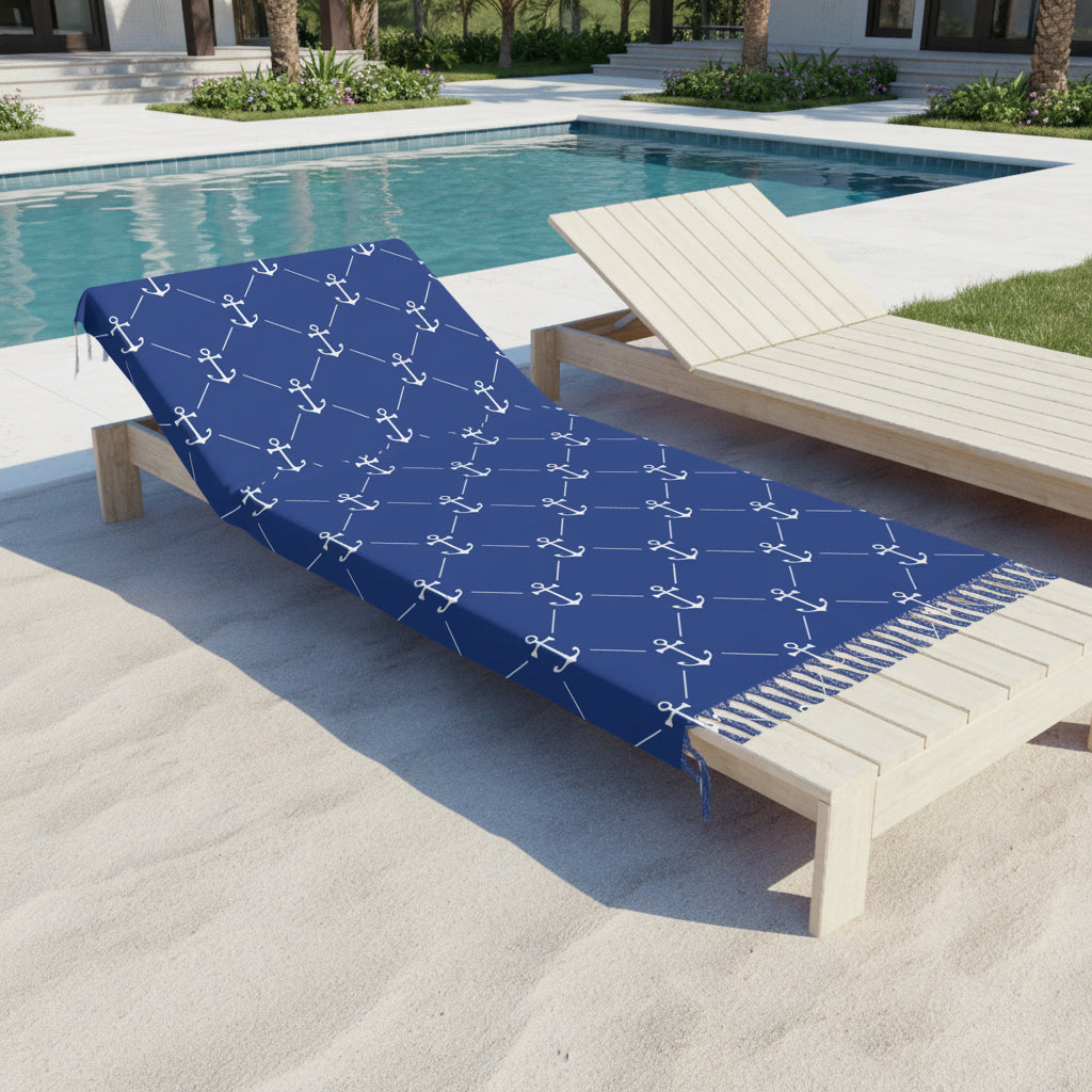 Boho Beach Boulder Cloth - Nautical Anchor Design