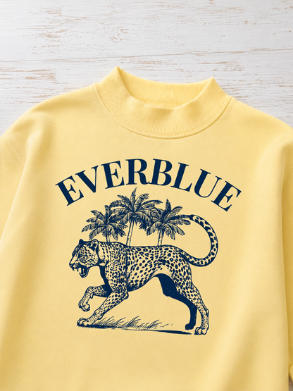 Oversized Cropped Mock Neck Sweatshirt – Brandmark Logo