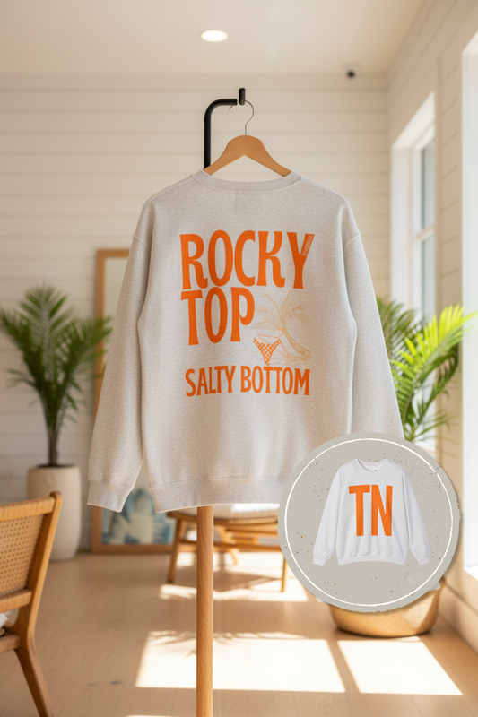 Rocky Top, Salty Bottom Crewneck – University of Tennessee Gameday