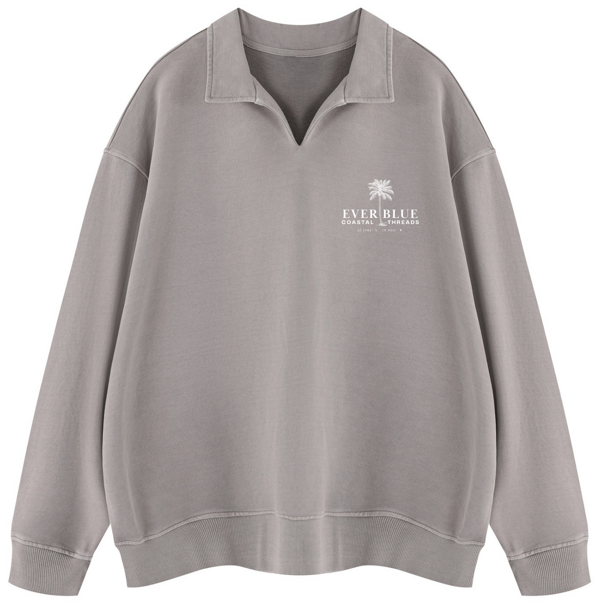 Everblue Surfboard Collared Sweatshirt - Palms