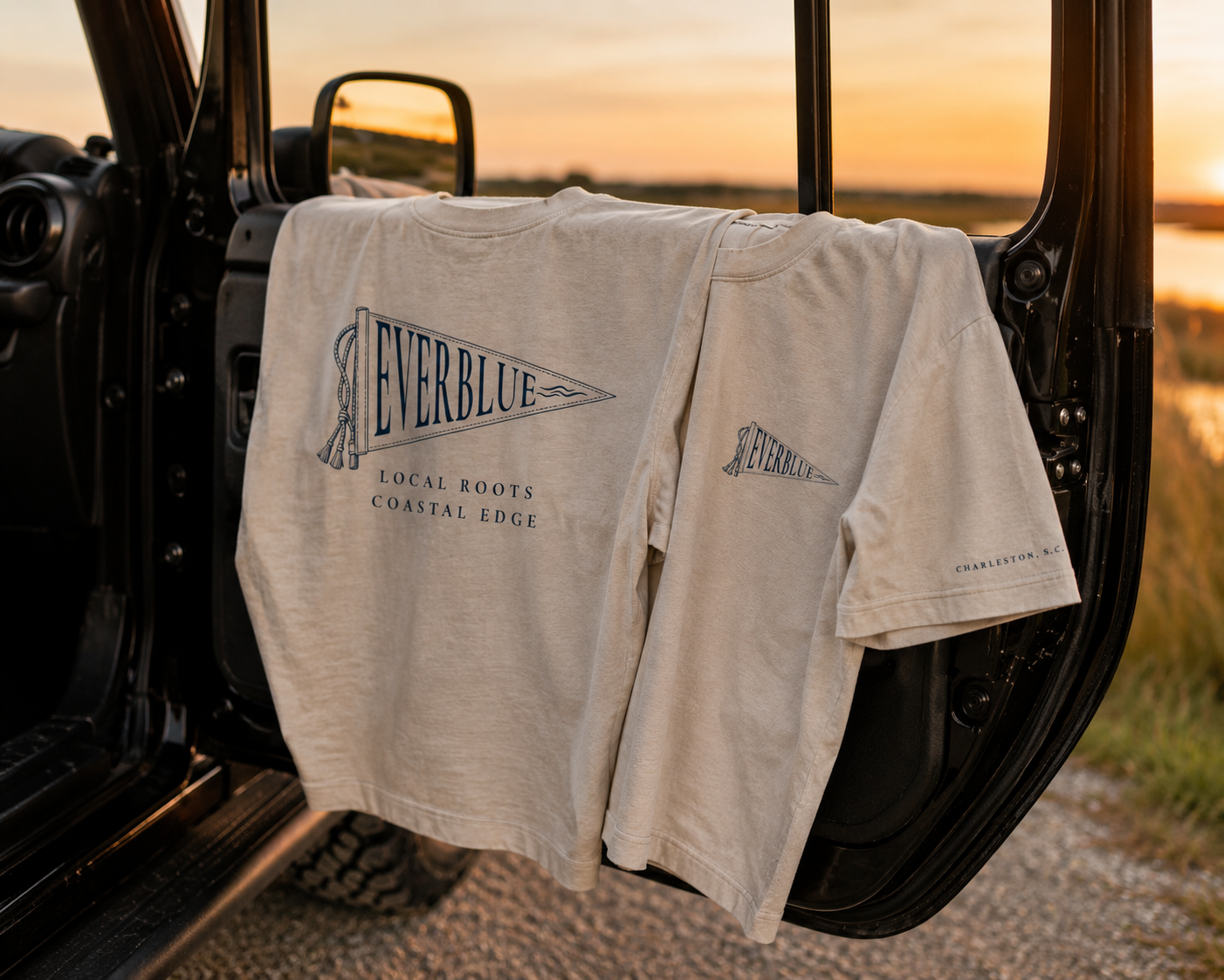 Vintage Washed Frayed Flag Tee X Charleston