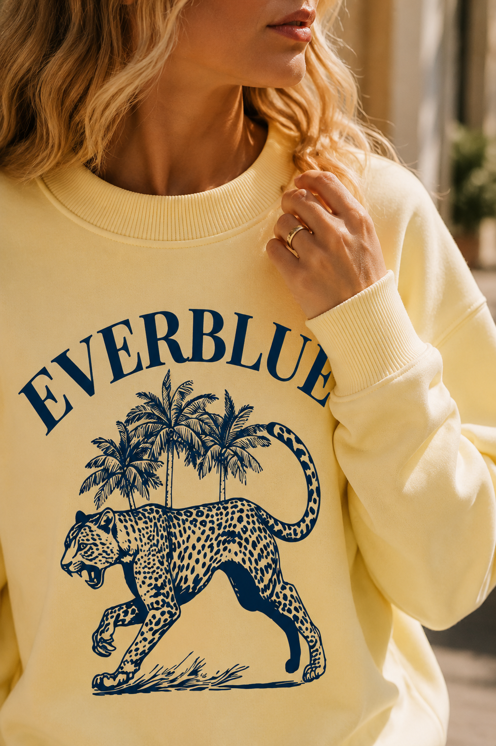 Oversized Cropped Mock Neck Sweatshirt – Brandmark Logo