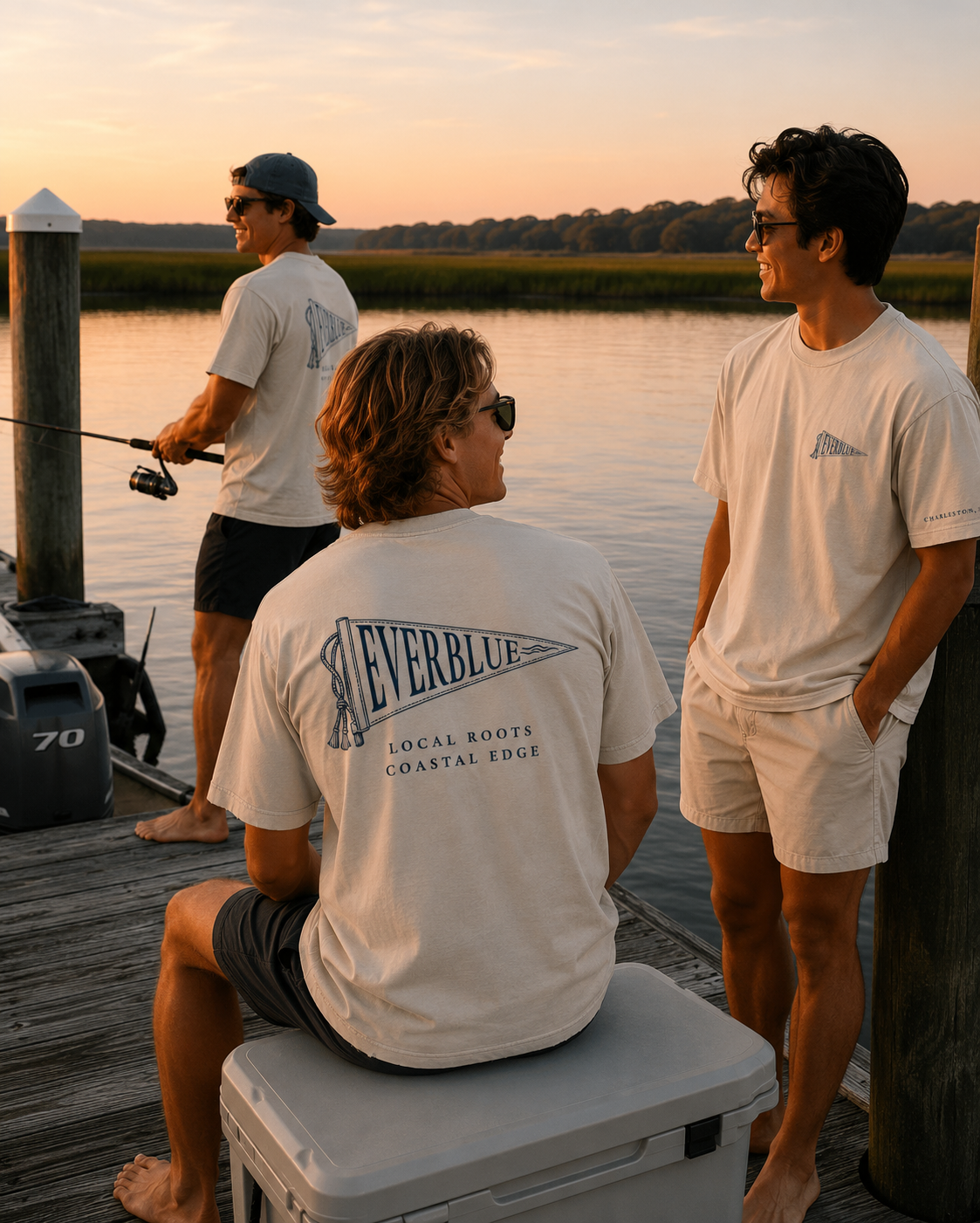 Vintage Washed Frayed Flag Tee X Charleston