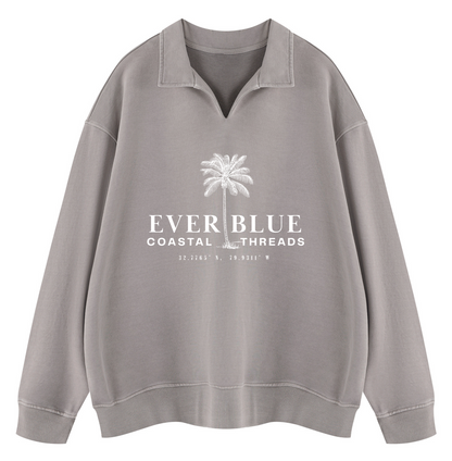 Everblue Surfboard Collared Sweatshirt - Palms