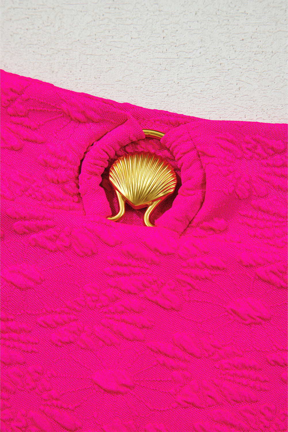 High Waist Bikini Set – Gold Shell Detail Swimwear