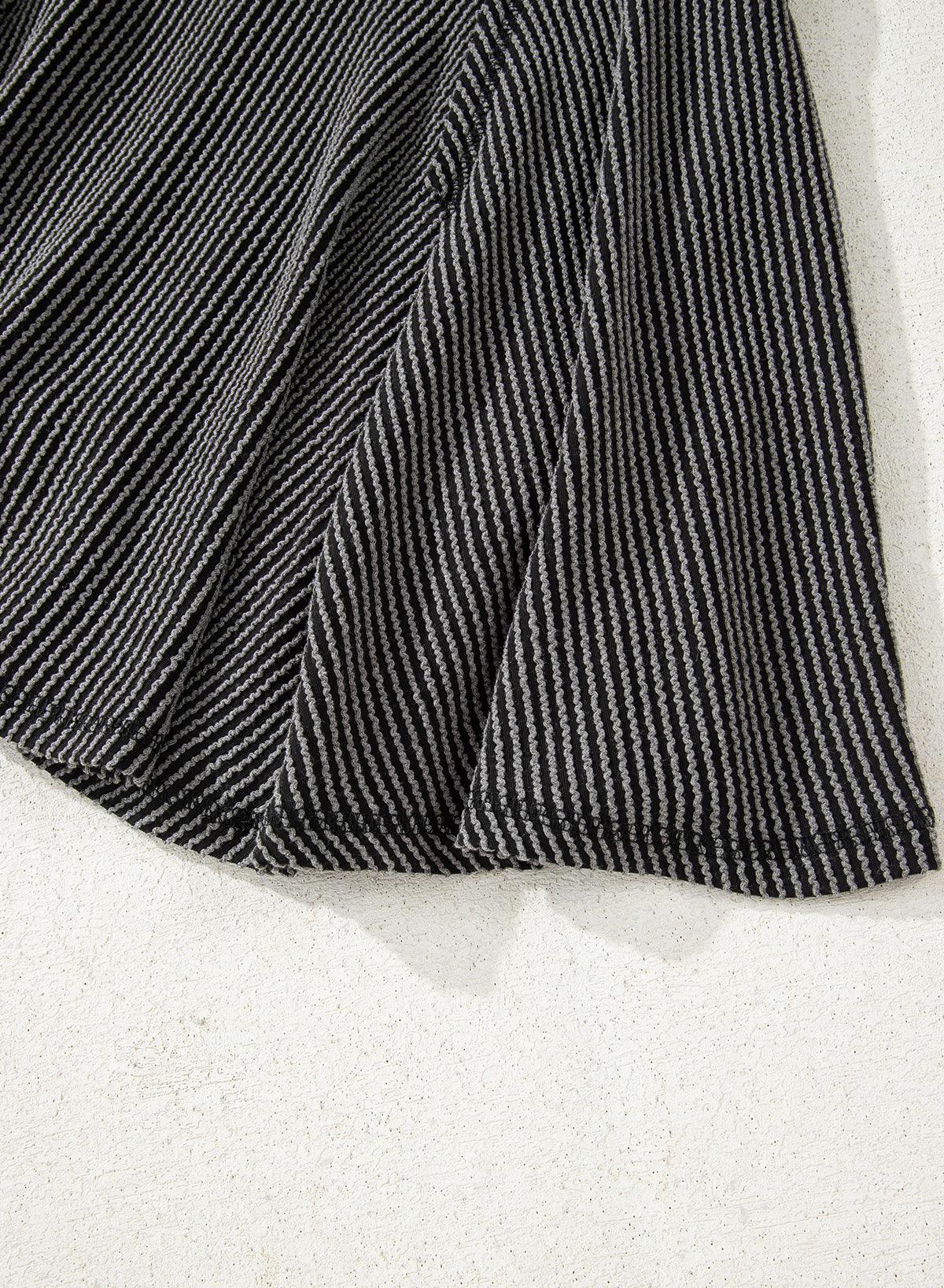 Sky Blue Corded Lantern Sleeve Top & Ruffled Mini Skirt Set