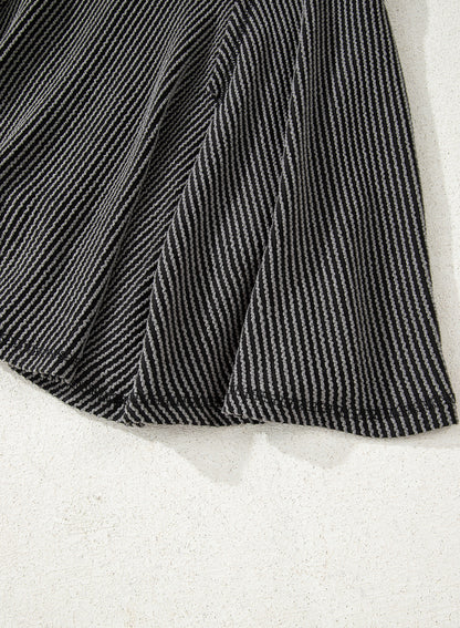 Sky Blue Corded Lantern Sleeve Top & Ruffled Mini Skirt Set