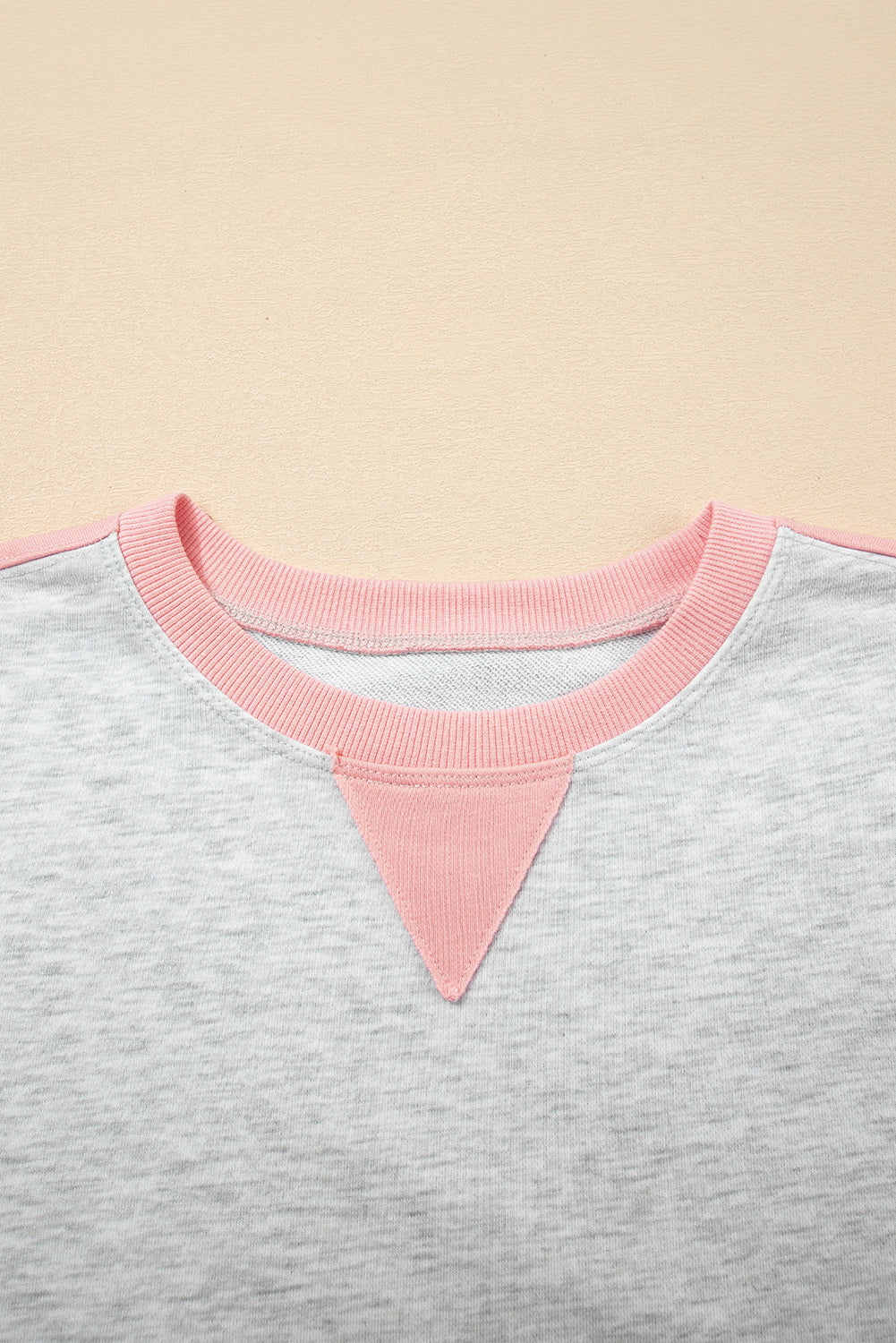 Grey & Pink Colorblock Pullover + Shorts Set – Sporty Coastal Style