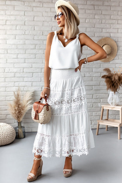 Coastal Twisted Shoulder Tank Top – V Neck Summer Essential
