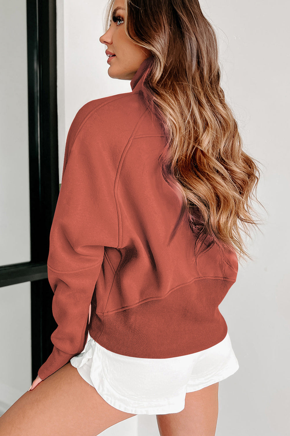 Fleece Half Zip Sweatshirt – Casual Winter Pullover