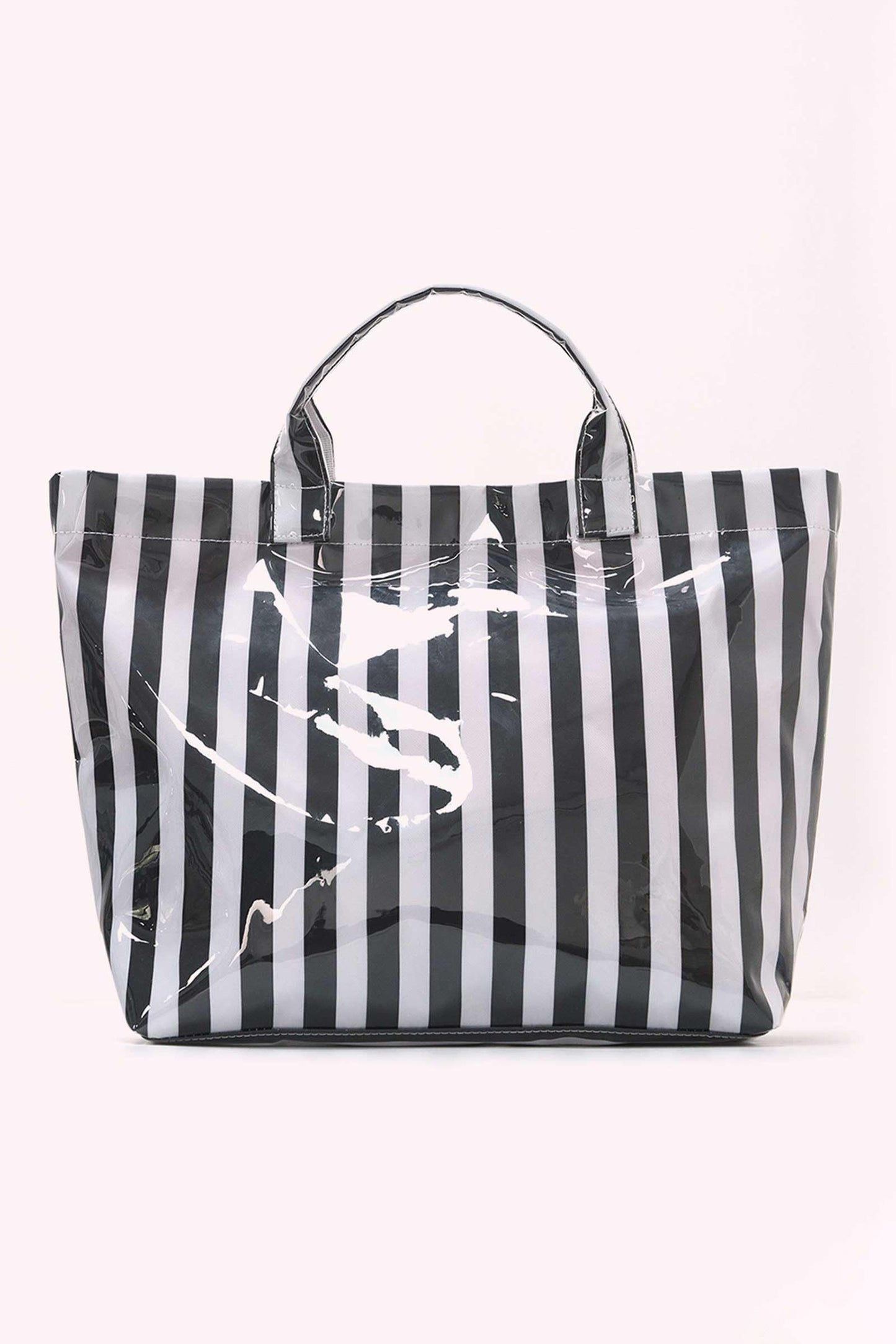 Yellow Cream Striped Waterproof Tote – Oversized Coastal Carryall Bag