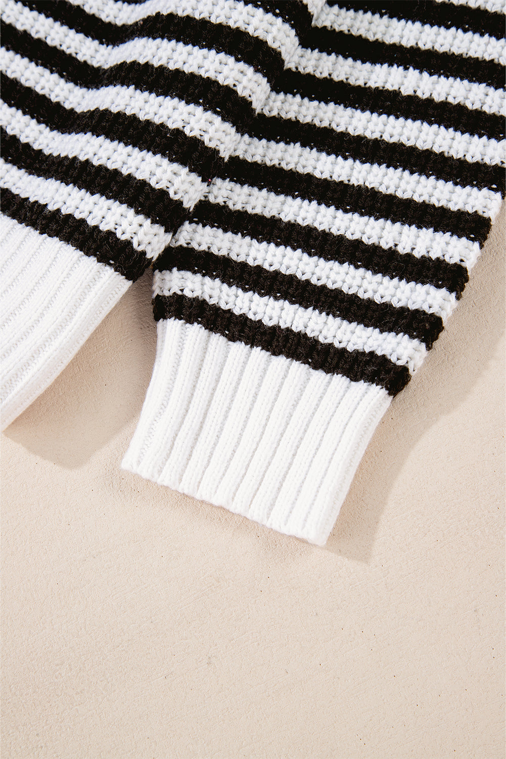 Striped Zip-Up Coastal Sweater – Khaki, Blue, & Black