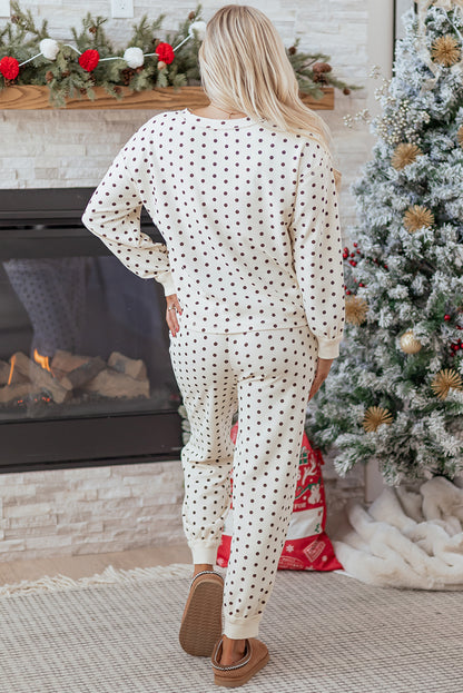 Polka Dot Waffle Lounge Set