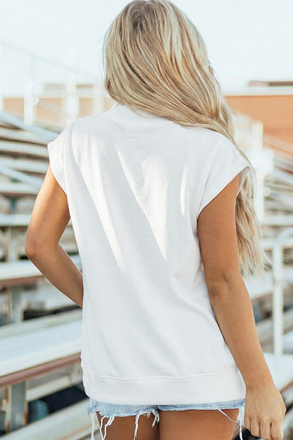 Mock Neck Top – Short Sleeve Pocket Tee