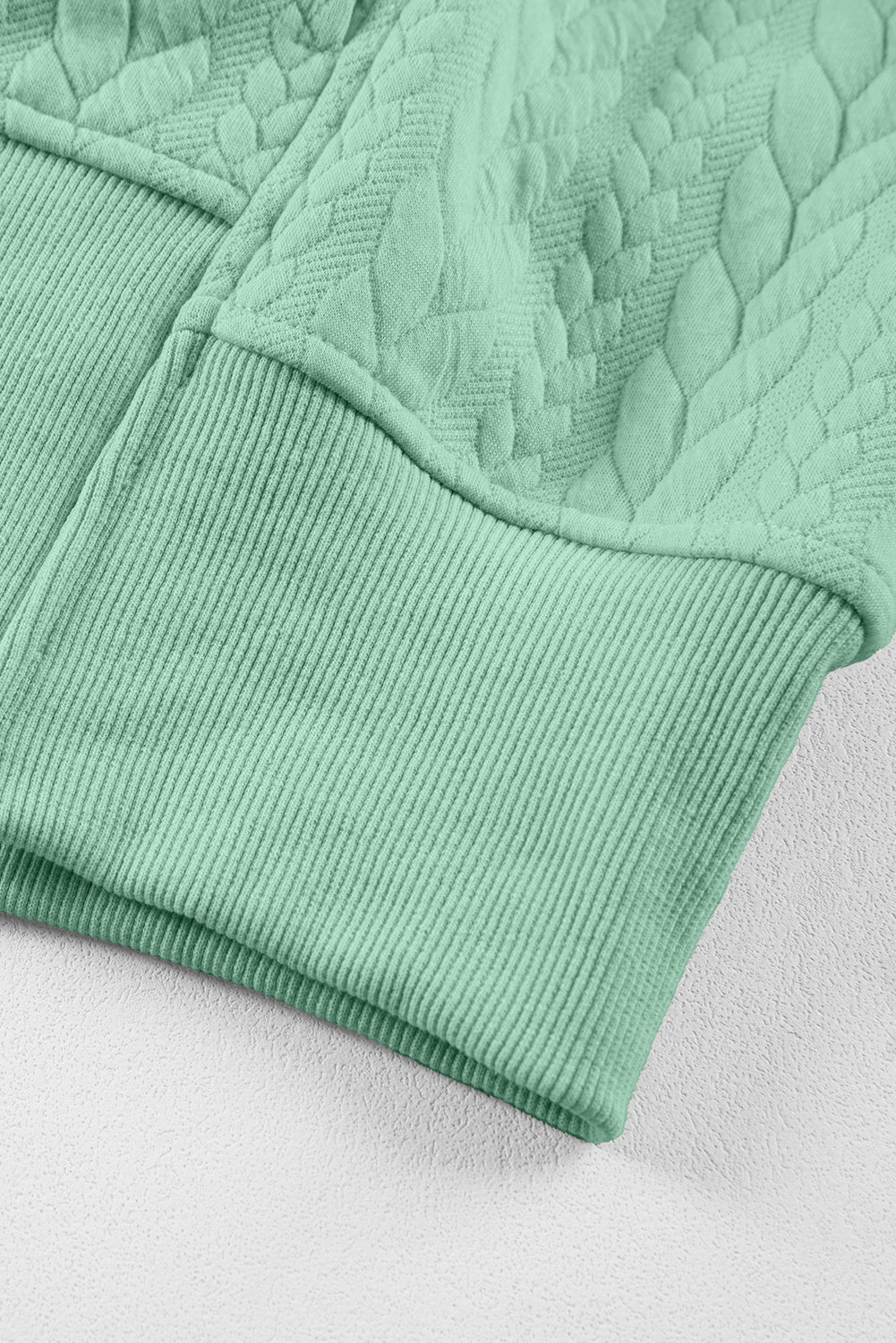 Moonlight Jade Cable Textured Hoodie – Oversized Cozy Sweatshirt