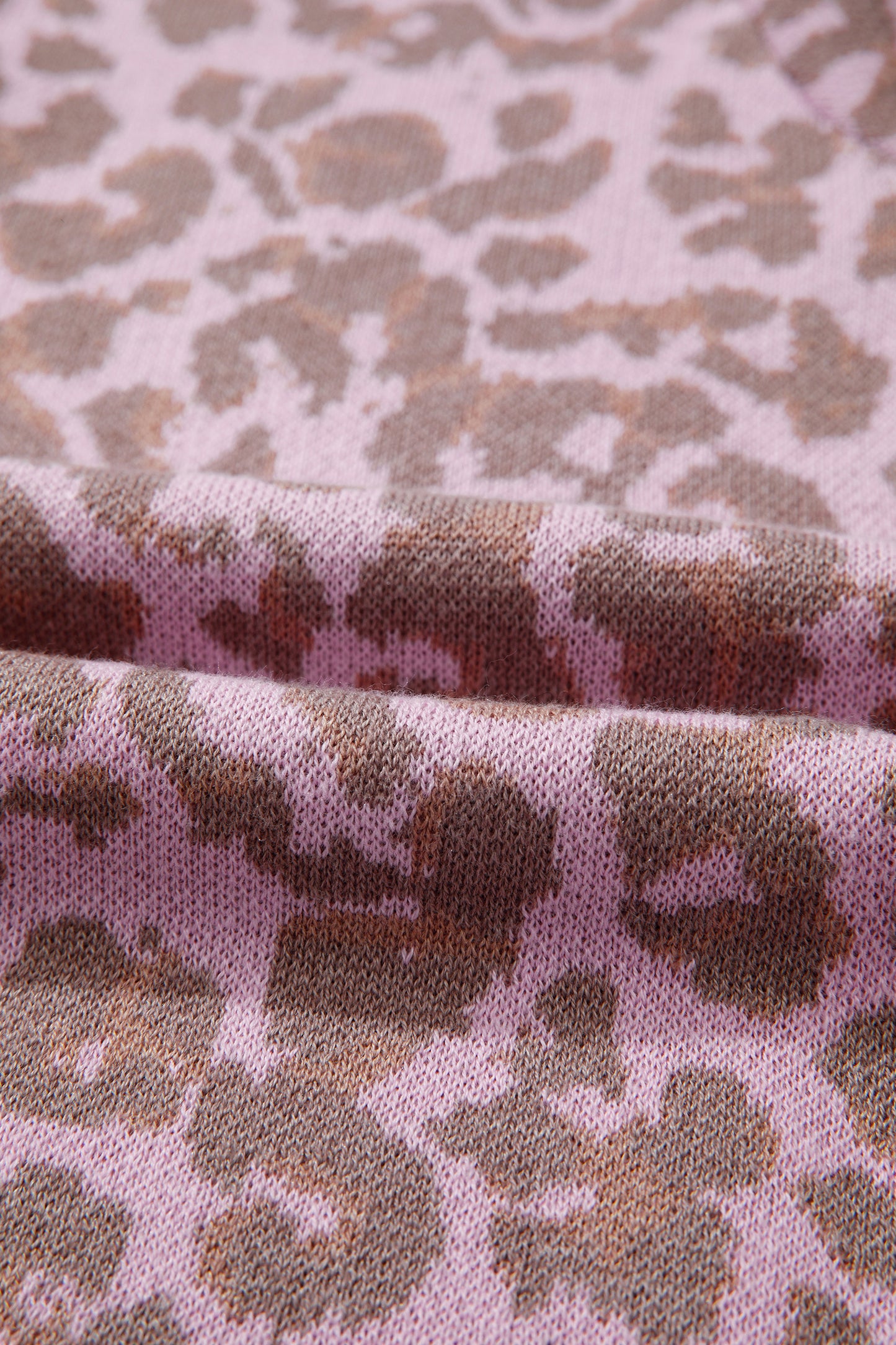 Pink Leopard Print Cardigan – Short Sleeve Button Front Sweater