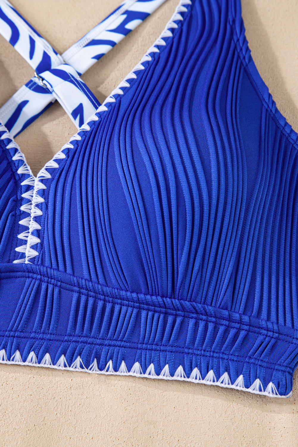 Colorblock High Waist Bikini – Adjustable V Neck Swim Set