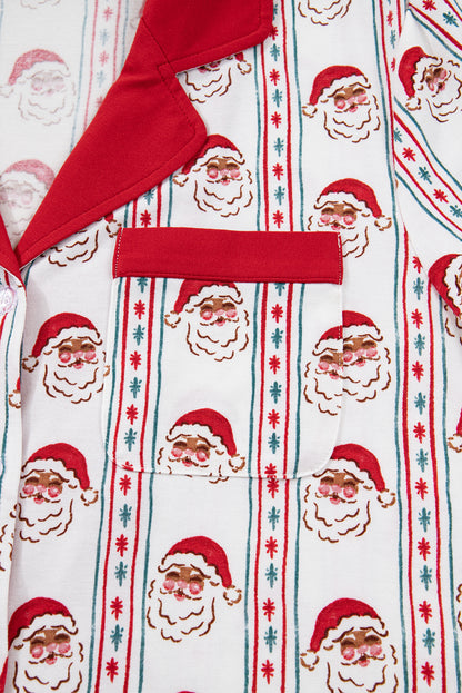 Santa & Stripes Ruffle PJ Set – Charleston Coastal Holiday Fun