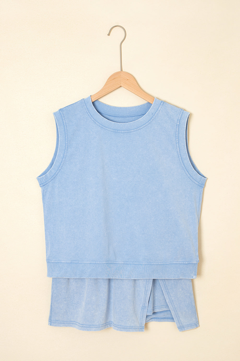 Mineral Wash Two Piece Skirt Set – Sleeveless Tank & Split Skirt