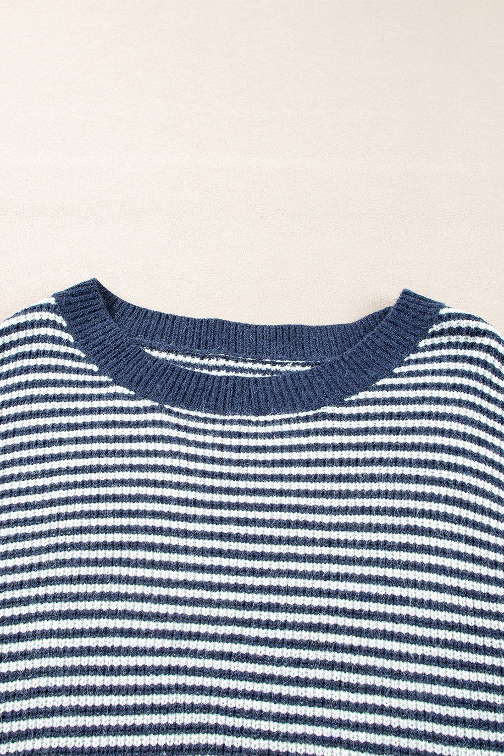 Sail Blue Striped Lantern Sleeve Sweater