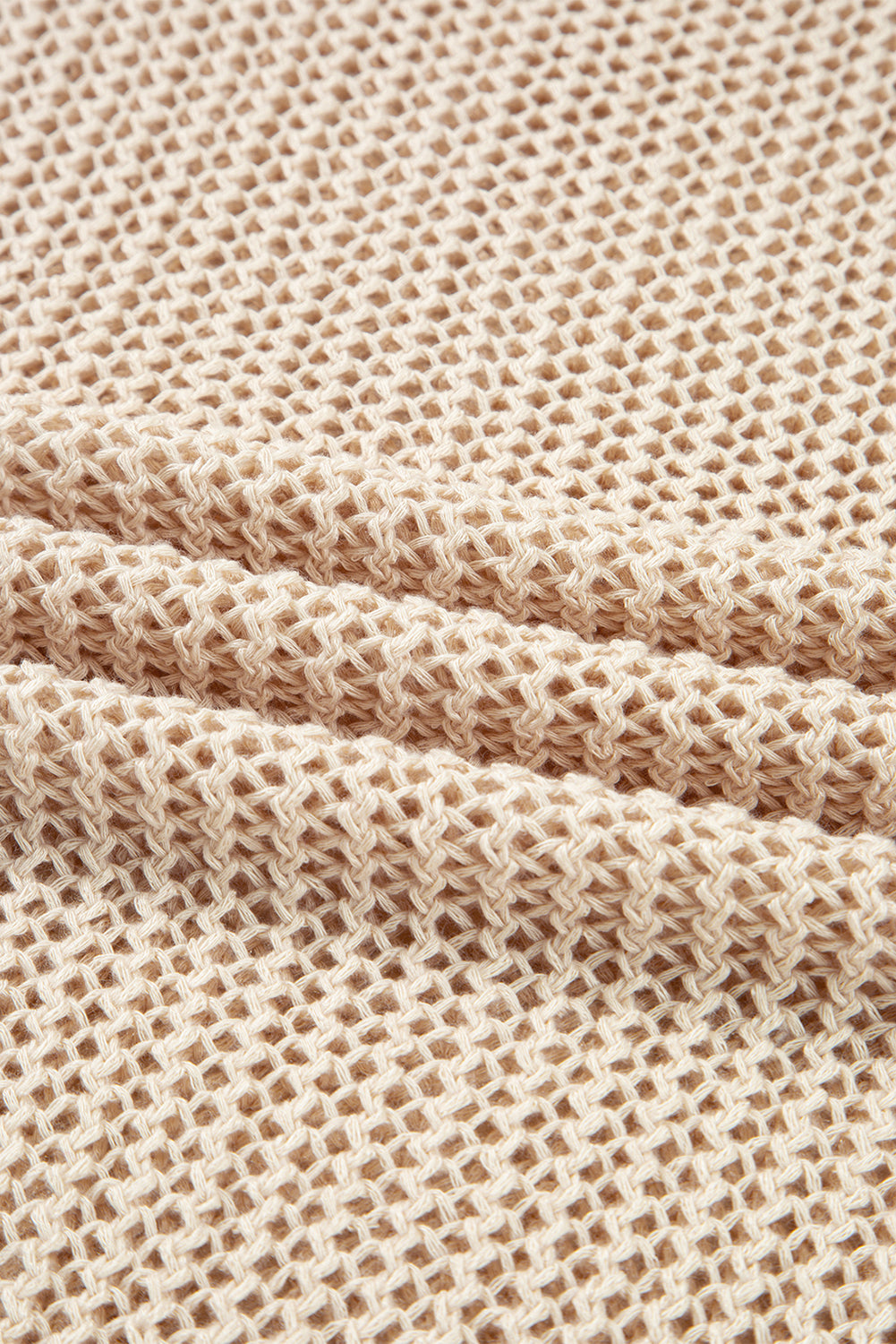 Boho Hollow-Out Sweater – Sand & Black