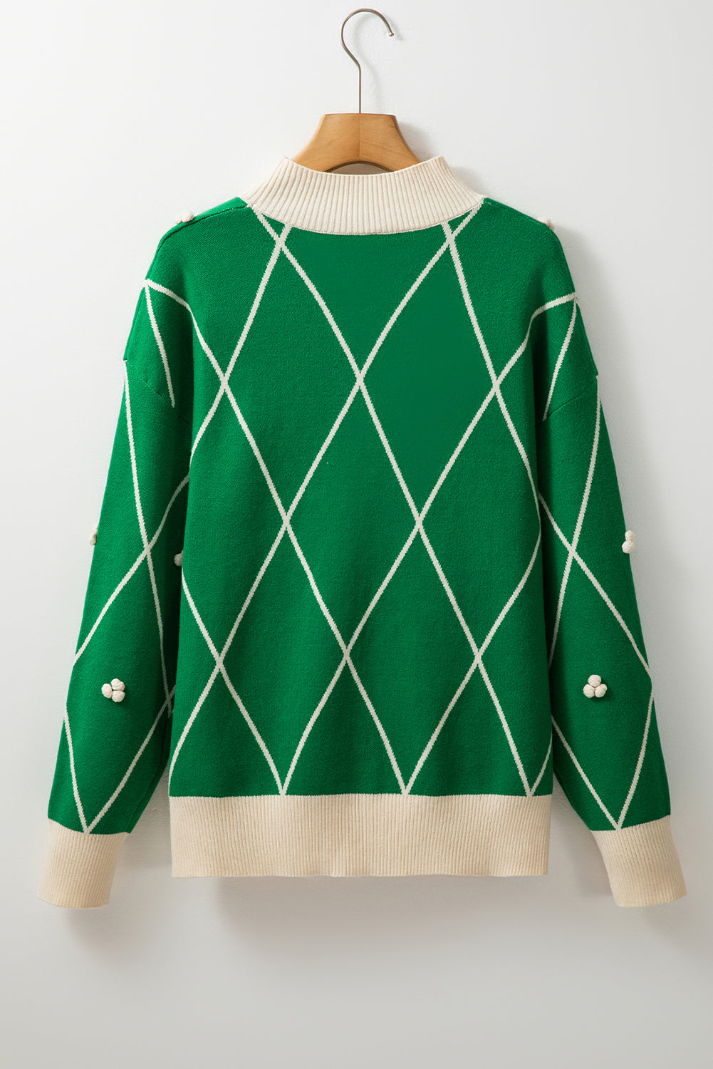 Dark Green Mock Neck Christmas Sweater – Coastal Holiday Chic