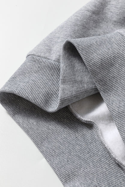 Coastal Activewear Set – High Waist Joggers & Long Sleeve Top, Gray