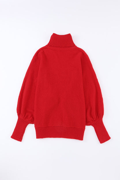High Neck “Merry Christmas” Turtleneck Sweater – Timeless Holiday Cozy