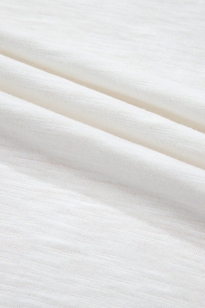 White V-Neck High-Low Oversized Top